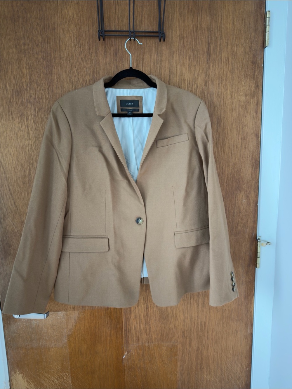 J. Crew Women's Wool Regent Blazer Warm Camel Brown Tailored Single-Button